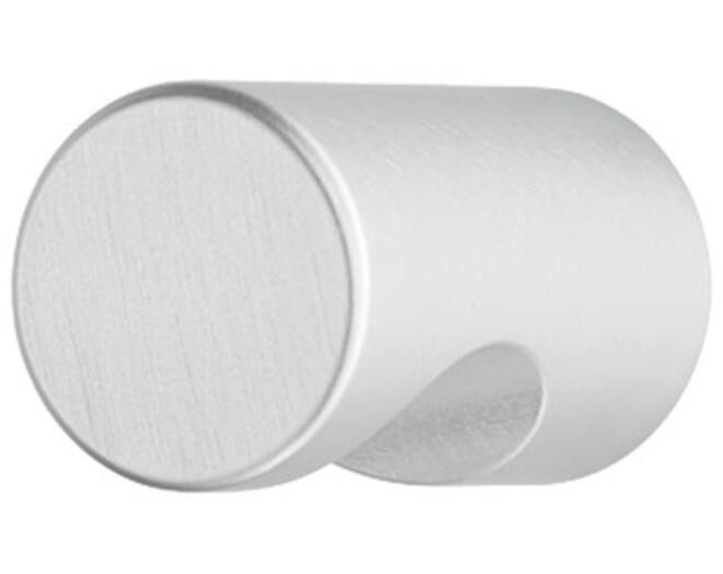 Knop diameter 18mm met uitsparing mat aluminium hoogte 25mm