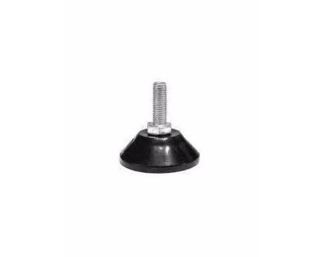 Stelvoet M10x30mm met beweegbare kunststof voet zwart