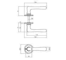 Deurkruk Trento met ronde rozet ø50x5 mm messing getrommeld
