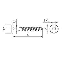Confirmatschroef 7,0x50mm Cilinderkop SW4 geelverzinkt