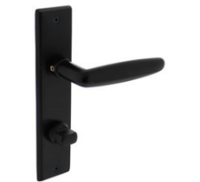 Deurkruk Sophie met schild 181x41x7mm WC63/8mm mat zwart