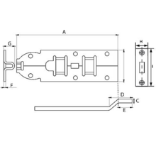 Plaatschuif / 35x100mm / schootdikte 4mm / bocht / verzinkt