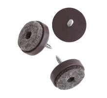 Silentaglijder kunststof 20mm bruin met bruin vilt