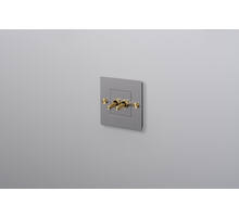 EU 1G Double Toggle Switch/w/out B+P Logo/Steel