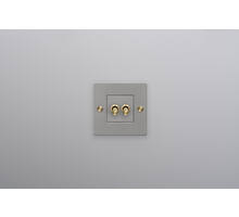 EU 1G Double Toggle Switch/w/out B+P Logo/Steel