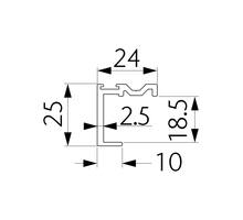 OCEAN 1 profielstrip lengte 2500mm voor 18mm