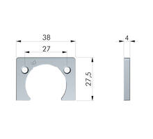 Kimana afstandsplaatje zwart 4mm, VE= 500
