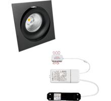 6xCádiz Vierk. zwart+6x powerled 7W+6x verl+driver+wieland