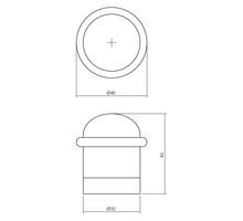 Deurstop met ring mat zwart