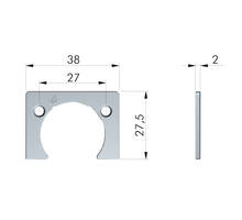 Kimana afstandsplaatje 2mm grafiet