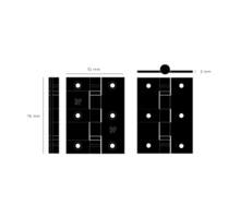 Hinge/76 X 51 X 2 Mm (3 X 2 Inch)/Set Of 2/Welders Bla