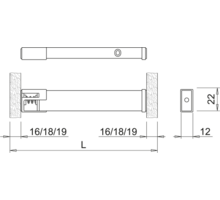Baski-SF SHE 24V Alum Rechts voor kast 600mm