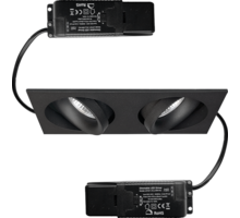 Cádiz Duo kantelbare inbouwspot zwart + Triac driver