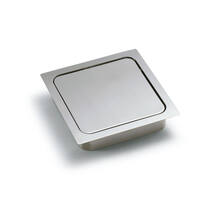 Afvaldoorlaat 170x170mm RVS mat met soft close deksel