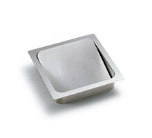 Afvaldoorlaat 170x170mm RVS mat met soft close deksel