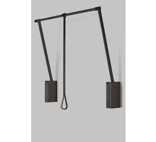 Garderobelift met dubbele soft close 560-950mm bruin/bruin