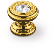 Knop 25mm, verguld met SWAROVSKI CRYSTAL inleg