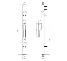 Raamespagnolet niet afsluitbaar Links 1500mm RAL 9010 wit