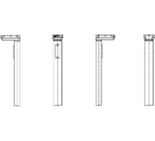 Hefkolom DL5 zwart RAL9005, inclusief bracket.