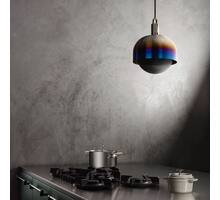 Forked Pendant/Steel/Large Burnt Steel Shade/Large Smo