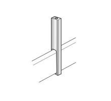 Middensteun voor roede 30x10mm, mat zwart RAL9005 H=78.5mm