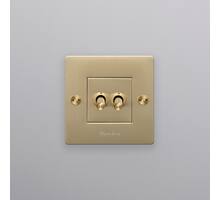 EU 1G Double Toggle Switch/w/ B+P Logo/Brass