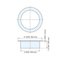 Afvaldoorlaat rond RVS mat, boormaat 58mm, geen deksel