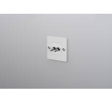 EU 1G Double Toggle Switch/w/out B+P Logo/White