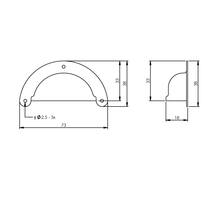 Schelpgreep 73 mm mat zwart