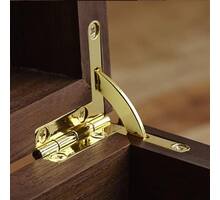 Vierhoekscharnier 30x33mm vermessingd, 90 graden