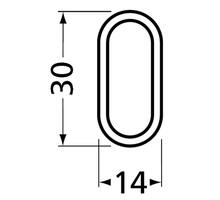 Roede 30x14mm aluminium mat zwart, lengte 1500mm