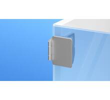 Glasdeurscharnier opleg 13mm met mat vernikkelde decorplaat