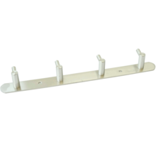 Kapstok met plaat 300x38mm, 4 haaks, ronde hoeken