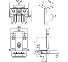 Scharnier voor volkern deur opleg 13mm, deurdikte 10-13mm