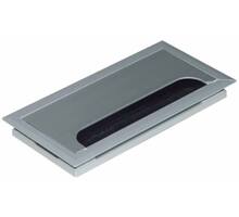 Kabeldoorvoer met halve maan borstel 80x80mm aluminium