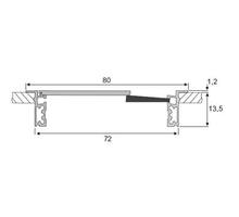 Kabeldoorvoer met halve maan borstel 80x80mm aluminium