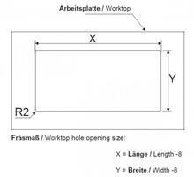 Kabeldoorvoer met halve maan borstel 80x80mm aluminium