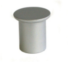 Knop diameter 24mm aluminium mat chroom, hoogte 25mm
