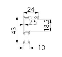 OCEAN 1 greeplijst, lengte 2500mm voor 18mm