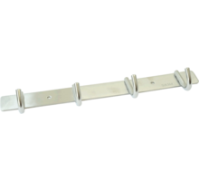 Kapstok met plaat 300x53mm, 4 haaks, rechte hoeken