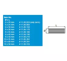 Houten duvels 8x35mm beukenhout FSC gecertificeerd geribbeld