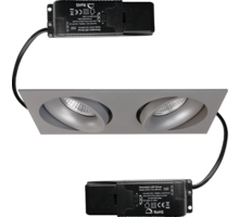 Cádiz Duo kantelbare inbouwspot grijs + Triac driver