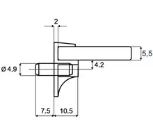 Glasplankdrager met vergrendeling stift 5mm, glasklaar