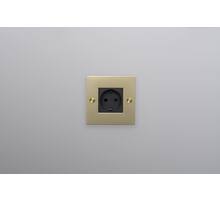 EU 1G Socket/Schuko Type F/w/out B+P Logo/Brass