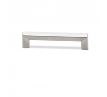 Greep SQUARE geborsteld nikkel 146x12mm, hartmaat 128mm