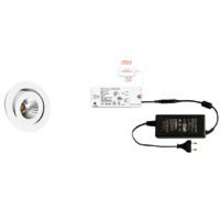 3x Ancona rond wit + 3x verlengsnoer + ZigBee Driver 30W