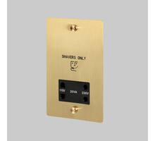 115V/230V Shaver Socket - Brass - Black Interior