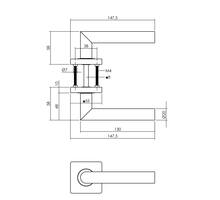 Deurkruk Bastian op rozet 55x55x10 mm zwart