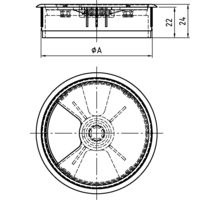 Kabeldoorvoer 80mm bruin