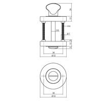 Rozet met toilet-/badkamersluiting ø52x10mm
